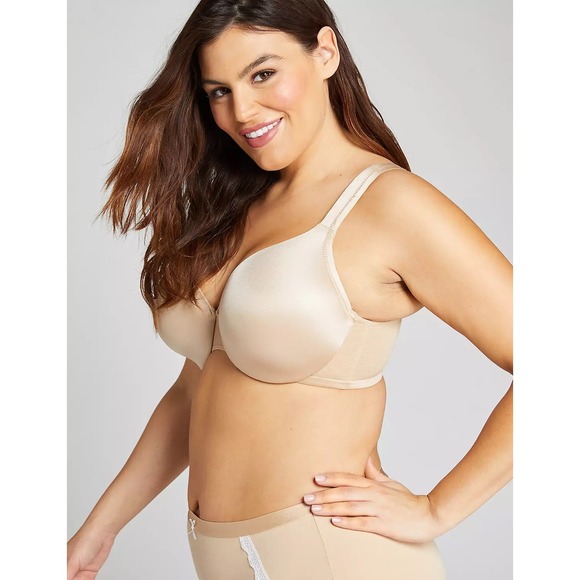 Cacique Smooth Lightly Lined Full Coverage Bra in Cafe Size 40D Nude T-Shirt Bra - Picture 2 of 16